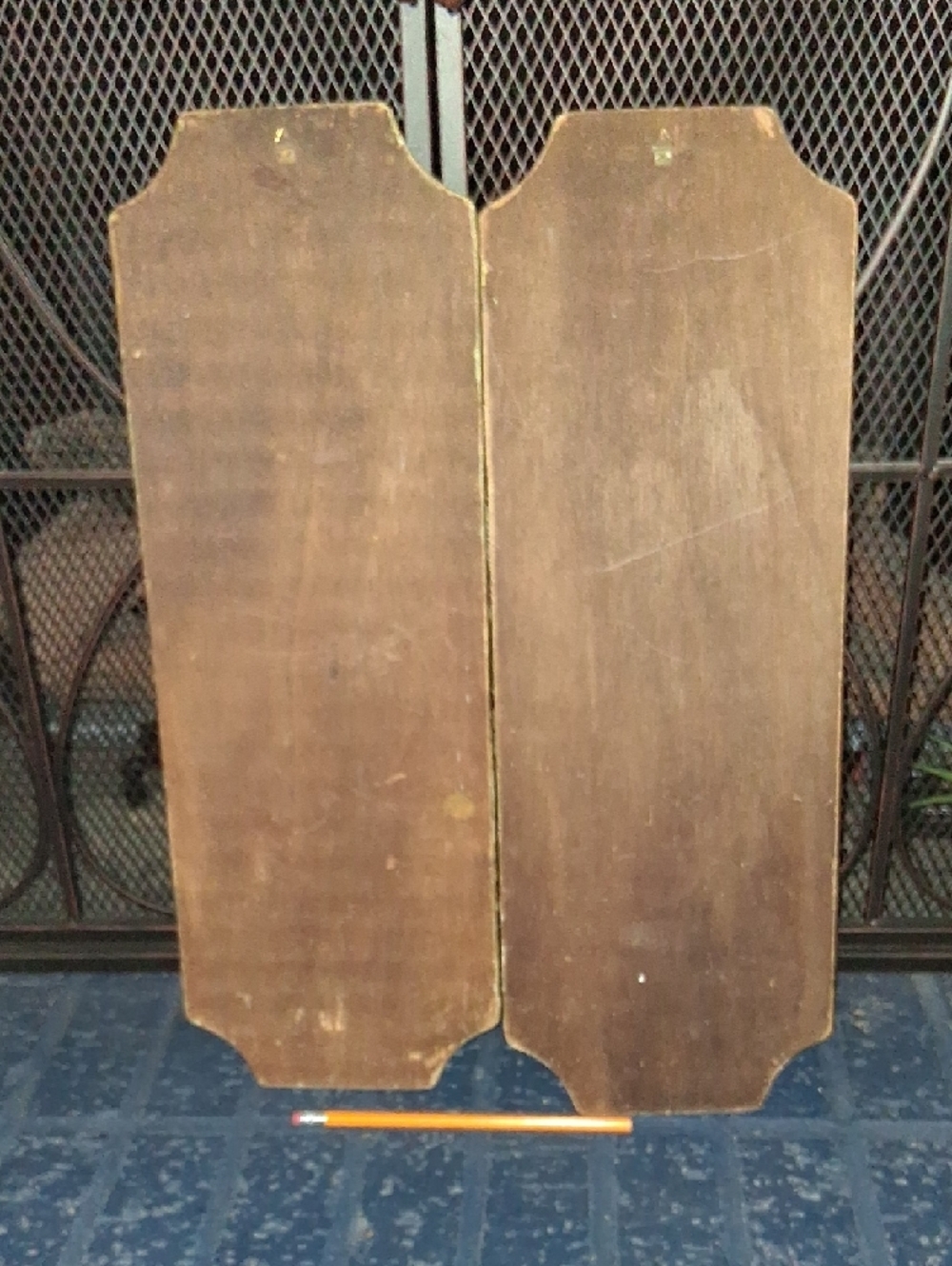 Vintage Pair of Framed Decorative Panels with Gilt Trim - Picture 7 of 8